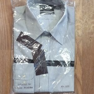 Men's Striped Grey Shirt by Black Brown 1826 Tailored Fit